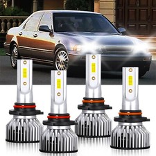 For Acura Legend 1989-1995 9005+9006 LED Headlight Hi Low Beam Bulb Kit 6000K