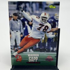 Warren Sapp Miami Hurricanes 1995 Classic Rookie Card RC #12 Buccaneers