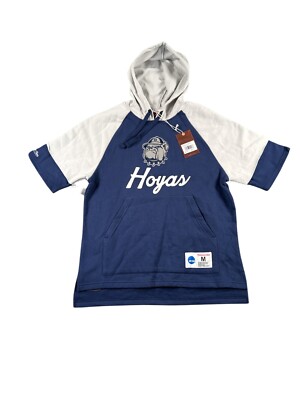 Mitchell & Ness Georgetown University Hoyas Hoodie Mens Medium Blue NCAA Fleece