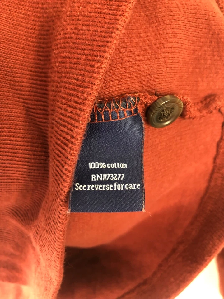 CROFT & BARROW Men’s S Rust Faux-Double Layered Ribbed Thermal L/S 100% Cotton - Image 3 of 4