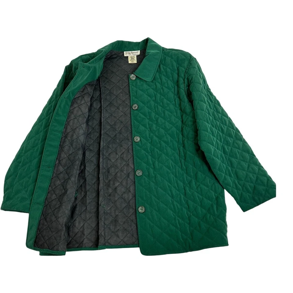 Chaqueta deportiva para mujer S G verde longitud máxima acolchada manga larga abrigo ligero Foto 3 de 4