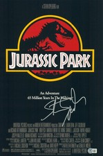 STEVEN SPIELBERG SIGNED AUTOGRAPH JURASSIC PARK 12X18 PHOTO POSTER BECKETT BAS