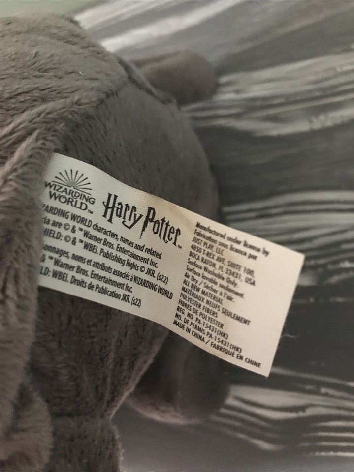 Wizarding World Harry Potter Fang Plush Dog Gray Stuffed Animal Soft