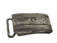 Vintage Sterling Silver Engraved Pioneer Belt Buckle