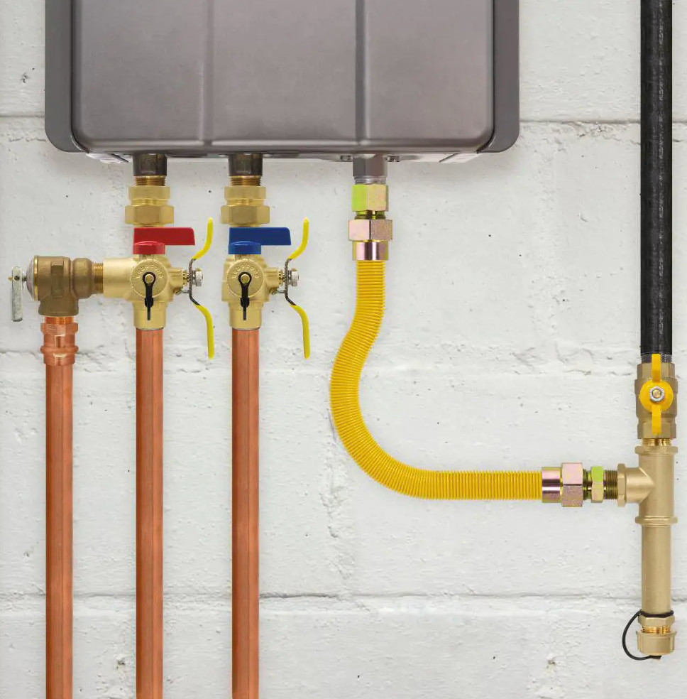 3/4 in. Tankless Water Heater Installation Kit Includes FIP Brass Valves  Gas Fle | eBay