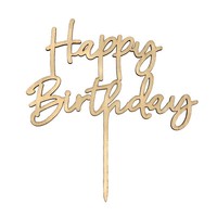 Torten Kuchen Topper Aufsatz Happy Birthday Holz Dekoration Geburtstag JubiläUm