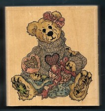 BAILEY HEARTS DESIRE CHOCOLATES Boyds Bear Collection Uptown H21033 RUBBER STAMP