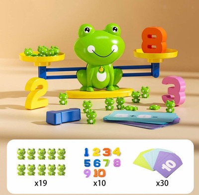 Frosch Lernspielzeug Balance Zählen Mathe Spielzeug mit passendem Buchstaben 19 Gewichte
