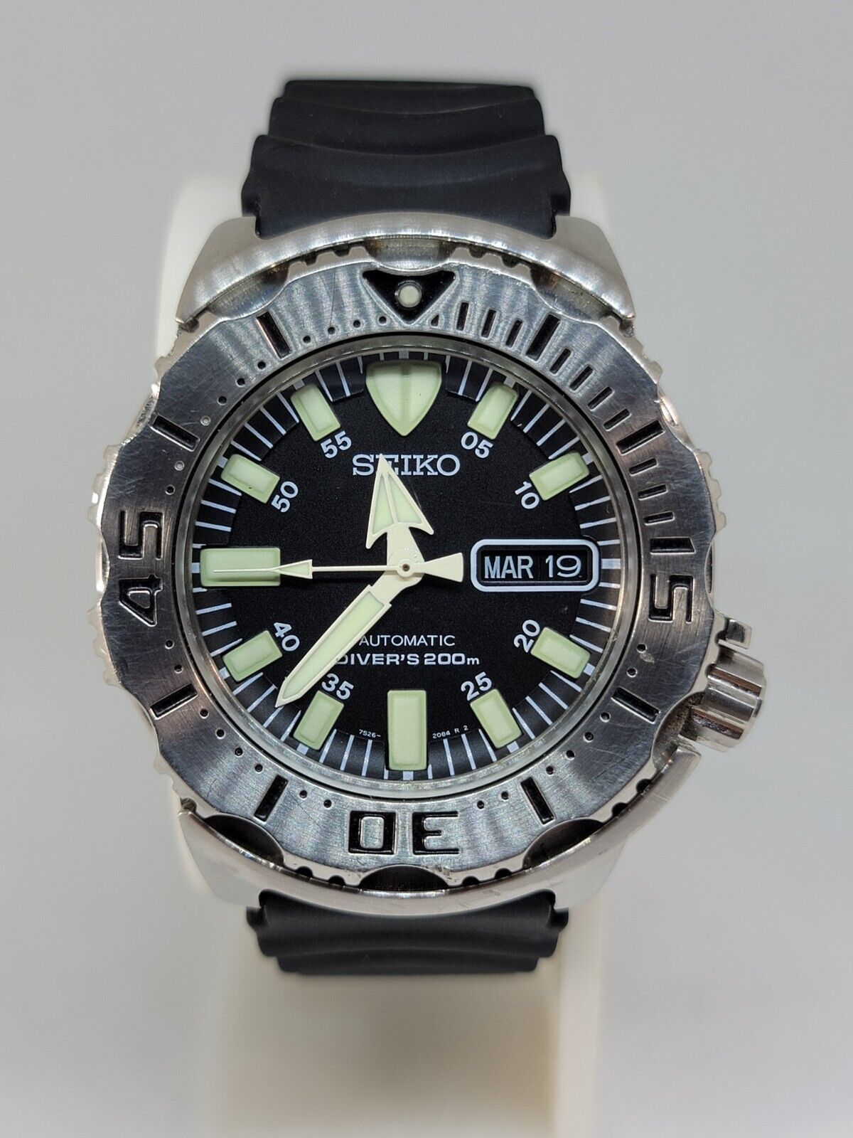 Seiko Monster Black 7S26-0350 Original Condition Automatic Diver | eBay