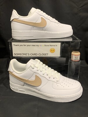 Nike Air Force 1 Low (Beige Custom Painted Swoosh) Kids Size 5