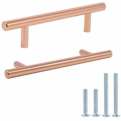 5 PackBrushed Rose Gold Handles, 31/2 Inch Drawer Pulls