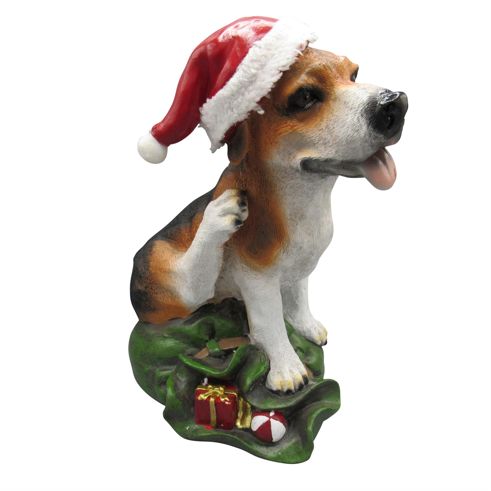 Christmas Dog Festive Figurine (Xmas Animal Statue Ornament)