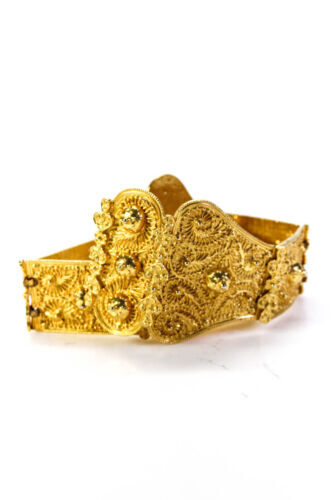 Judith Lieber Beautiful Two Row Gold Tone Tubogas belt w. a  display picture 2