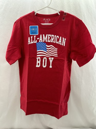 The Childrens Place Boys Shirt 5-6 Red All American Boy Patriotic