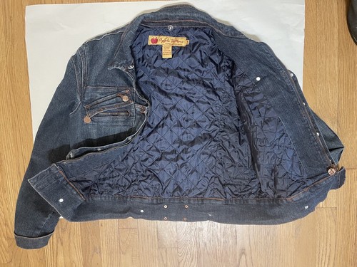 Apple Bottoms Jean Denim Quilted Liner Jacket X Large Rhinestones Copper Button - Picture 3 of 10