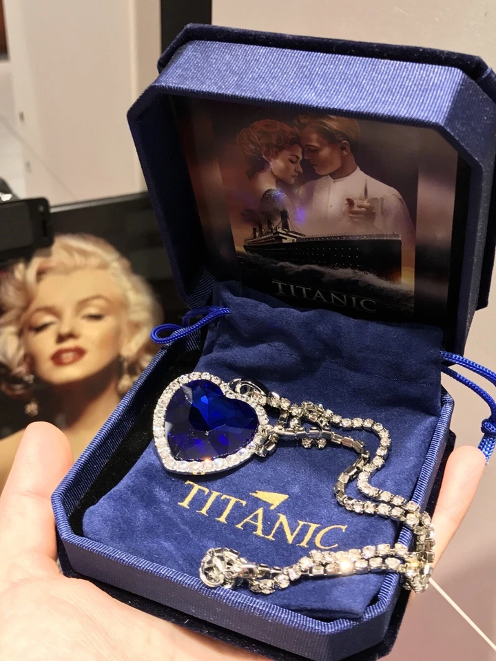 Titanic Jewel Heart of the Ocean necklace Forever Love fashion - Image 2 of 4