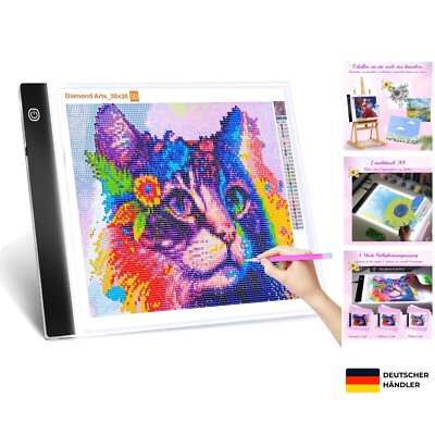 A4 LED Dimmbar Lichttisch 5D Diamond Painting Leuchttablet Lightpad Zeichenbrett