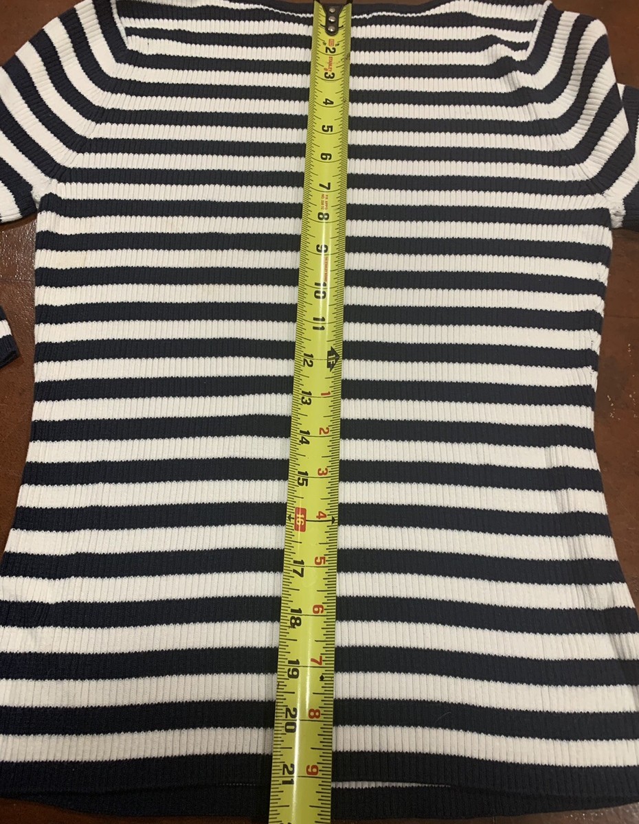 Jeanne Pierre 100% Cotton Blue/ White Striped Women's Top M | eBay
