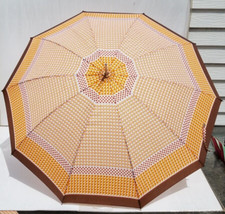 Vintage 1970's PK Polan Katz Umbrella w/ Cover Ribbons Dots and Confetti Design