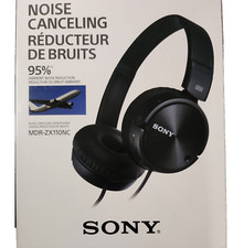 Sony MDR-ZX110NC Headband Headphones-Black-In flight plug adapter included 
