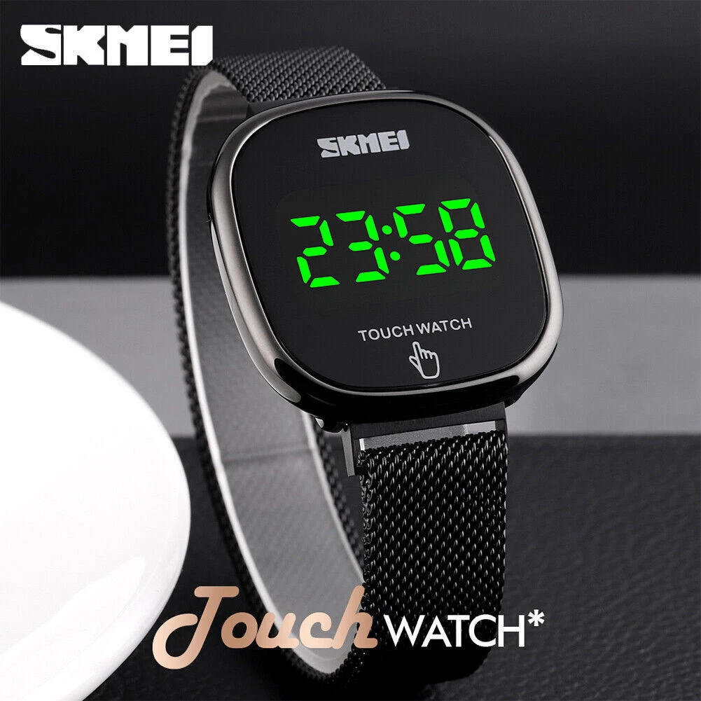 SKMEI Digital Watch LED Light Touch Screen Women s Unisex Stainless Steel 1589