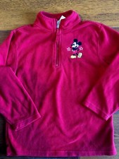boys MICKEY MOUSE disney store FLEECE SHIRT red HALF ZIP winter L/S size 5/6