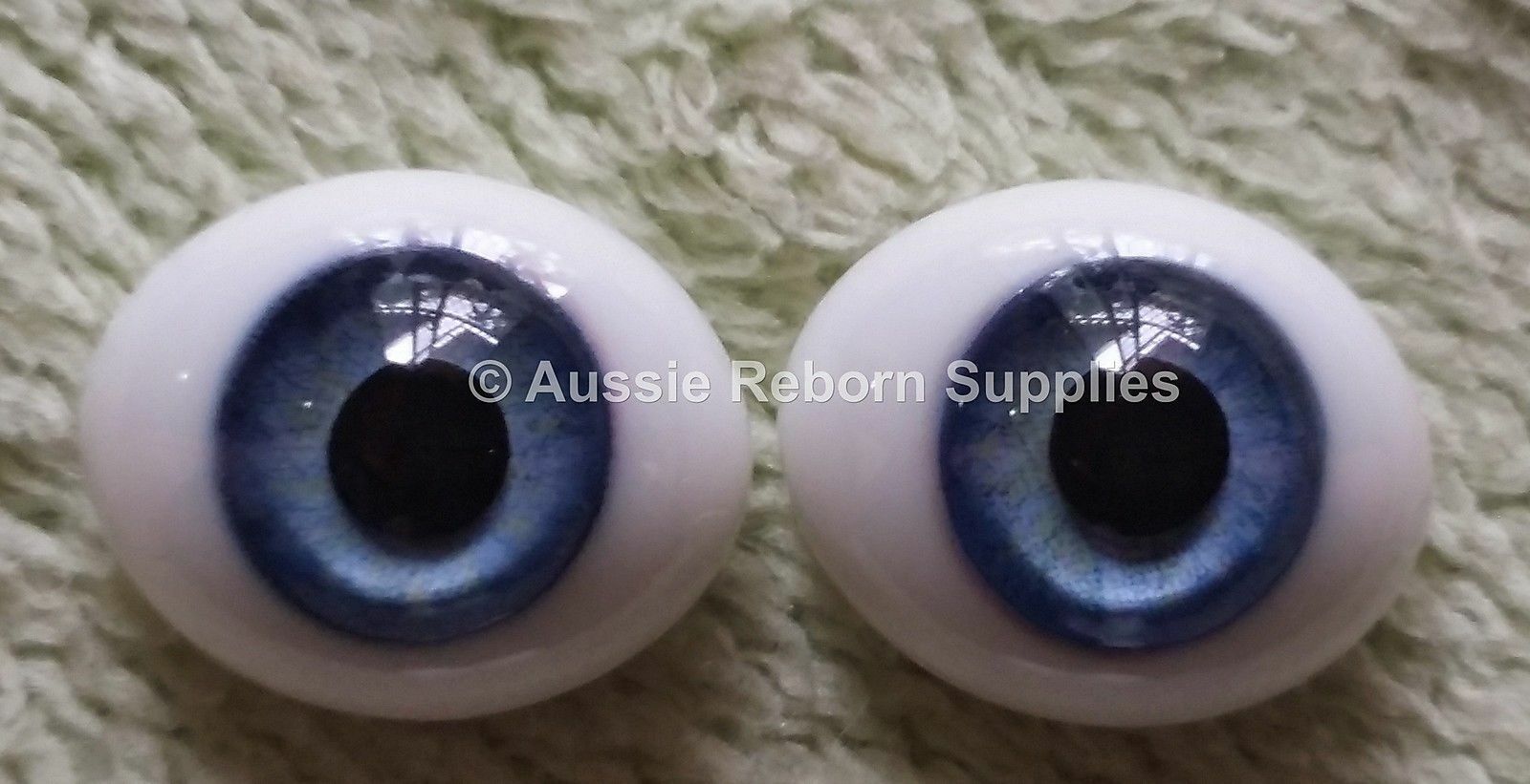 14mm Sky Blue Oval Glass Eyes Reborn Baby Doll Making Supplies