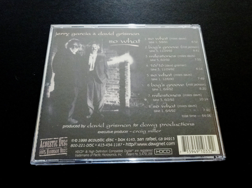 Jerry Garcia David Grisman So What CD Grateful Dead Jazz Jackson Miles Davis 98 - Picture 2 of 10