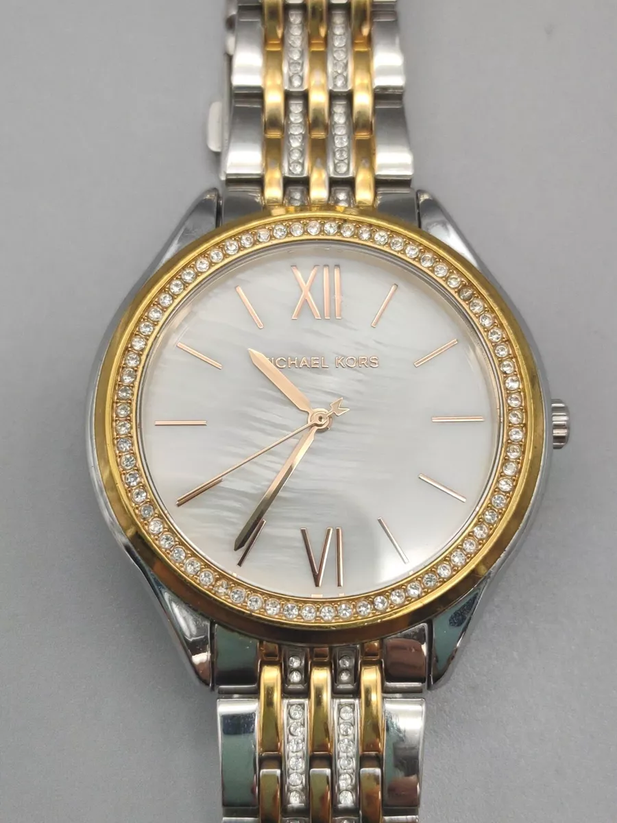 Michael kors silver 2024 watch with rhinestones