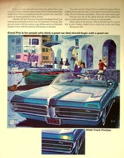 1967 Pontiac Grand Prix - Vintage 1967 Print Ad - Couples Celebrate- Wall Art