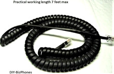 10-Pack Lot Flat Black 12Ft Handset Cord for Sangoma Phone S500 S700 S705 Curly