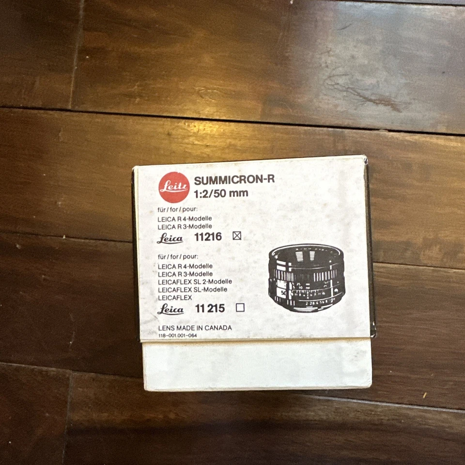 Leitz Leica Summicron-R 50mm 1:2/50 Lens 11216 Empty BOX W/ Packing NO LENS - Image 2 of 4