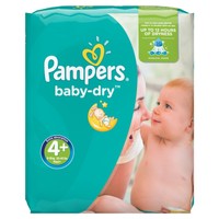 Pampers Baby Dry Nappies Size 4+ (total 152 Nappies) Size 4+ Pampers Baby Dry Nappies Size 4+ (total 152 Nappies) Size 4+