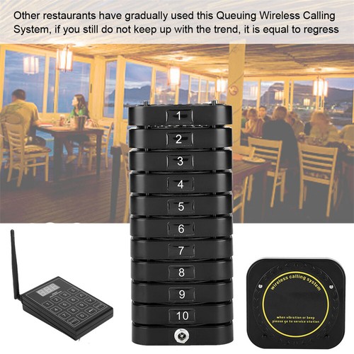 Restaurant Guest Call Wireless Paging Queuing Calling System 10/20/30 Pagers - Picture 11 of 15