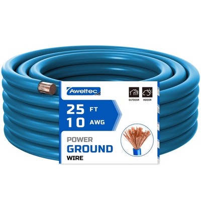 10 Gauge Wire, 25 Feet Blue Power Ground Wire Cable, Primary Automotive Wire,...