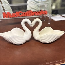 Vintage Pair Napcowear Swan Planters