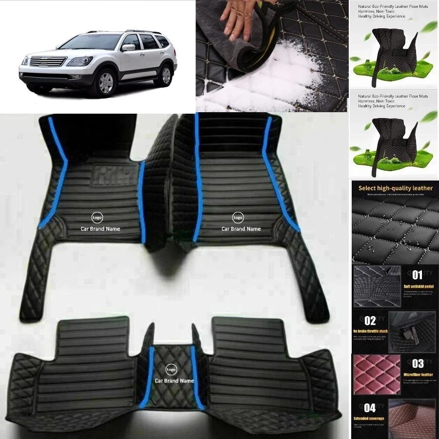 For Kia Borrego Car Floor Mats Custom Waterproof Luxury Carpets Auto Liner - Image 4 of 4