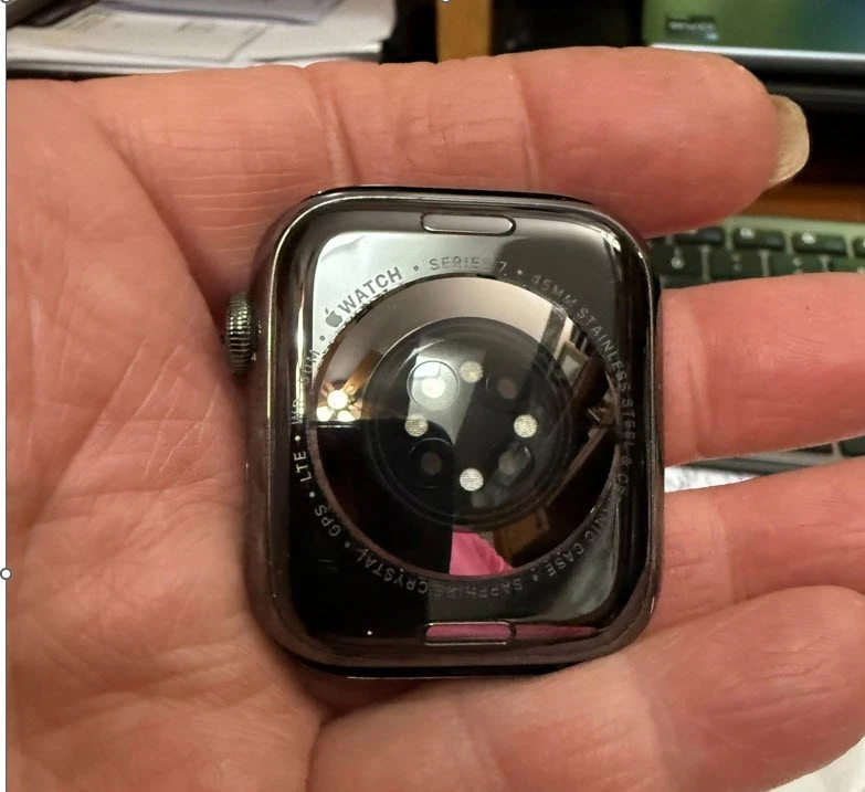 Apple Watch Series 7 45mm Graphite Stainless Steel Case with Abyss Blue Sport... - Image 2 of 4