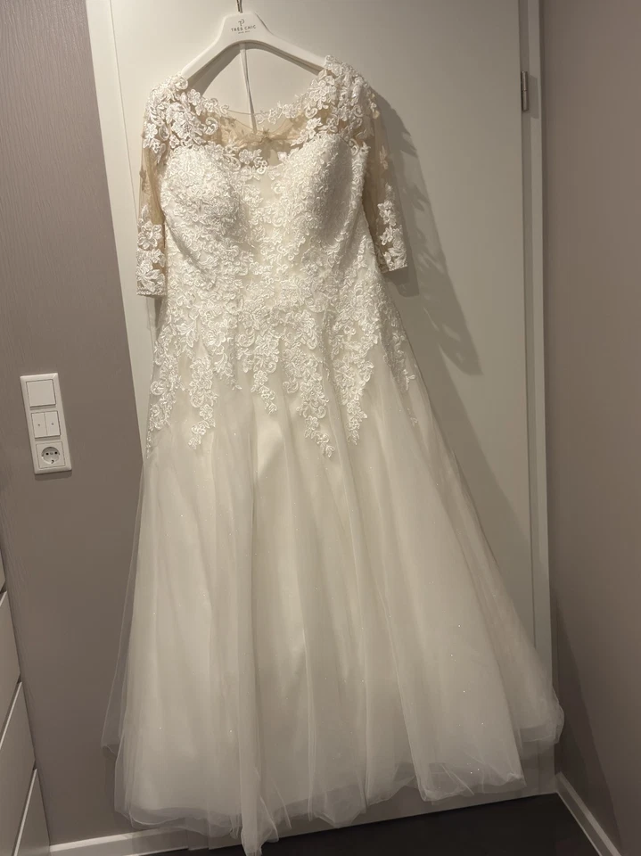 ** Brautkleid ** A-Linie ** Ivory ** Creme ** Marke Très Chic ** Größe 54/56 ** - Bild 4 von 4