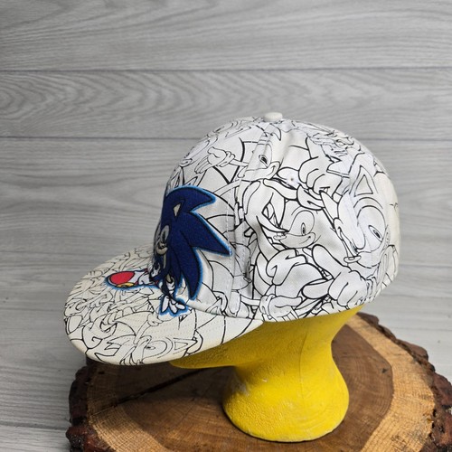 Sonic the Hedgehog Baseball Cap Hat Sega White Blue Adult L / XL - Picture 4 of 6