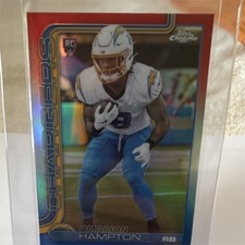 Topps Chrome 2024 Red Rookie Omarion Hampton #324 Los Angeles Chargers NFL Card