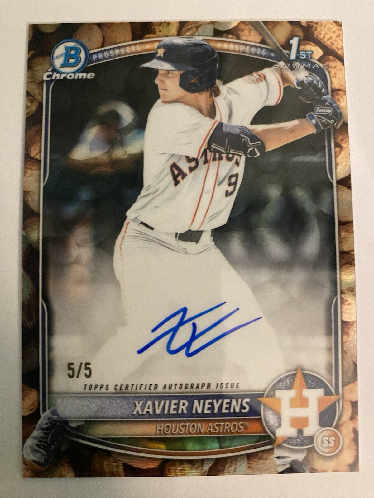 2025 Bowman Draft Xavier Neyens 1st Chrome Auto Peanuts Refractor 5/5 SSP CPA-XN