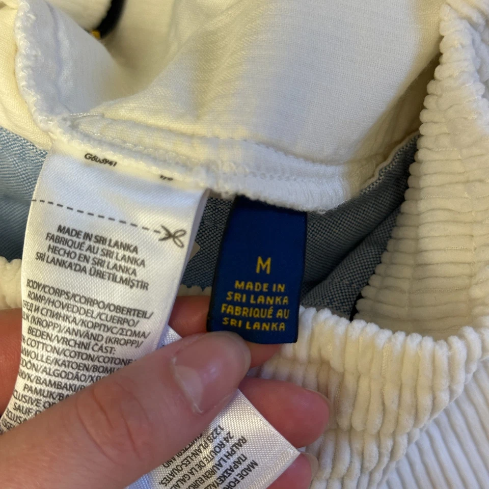 Ralph Lauren 男式白色 CORDUROY 经典合身休闲 POLO 标志小马短裤 M — 第 4/4 张图片