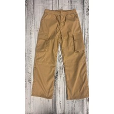 Unbranded Kids Tan Khaki Cargo Pants Elastic Waist Straight Leg UNISEX -Size 170