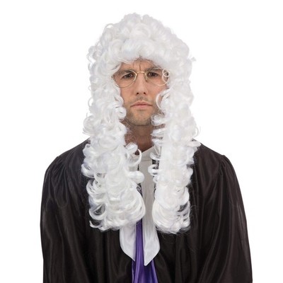 Bristol Novelty Unisex Richter Perücke Einheitsgröße White