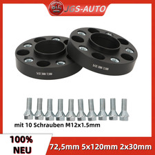 2*Spurplatten Spurverbreiterung 72,5mm 5x120mm 2x30mm mit 10 Schrauben M12x1.5mm