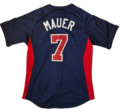 MINNESOTA TWINS JOE MAUER #7 NAVY BLUE 2011 BASEBALL JERSEY