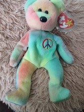 Ty Beanie Baby: Peace Bear 1996 Multicolor