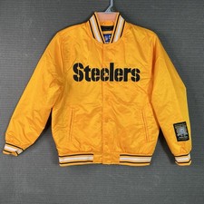 Men  s Size S Ultra Game Pittsburgh Steelers Varsity Jacket Yellow
