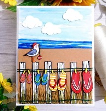 Metal Cutting Dies Beach Shoes Die Fashion Lady Flop flops Fence Sea Card Making